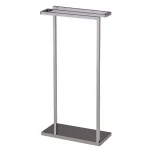 Kings Brand Furniture Modern Minimalist 3-Bar Freestanding Towel Rack, Polished Chrome Stainless Steel thumbnail 3