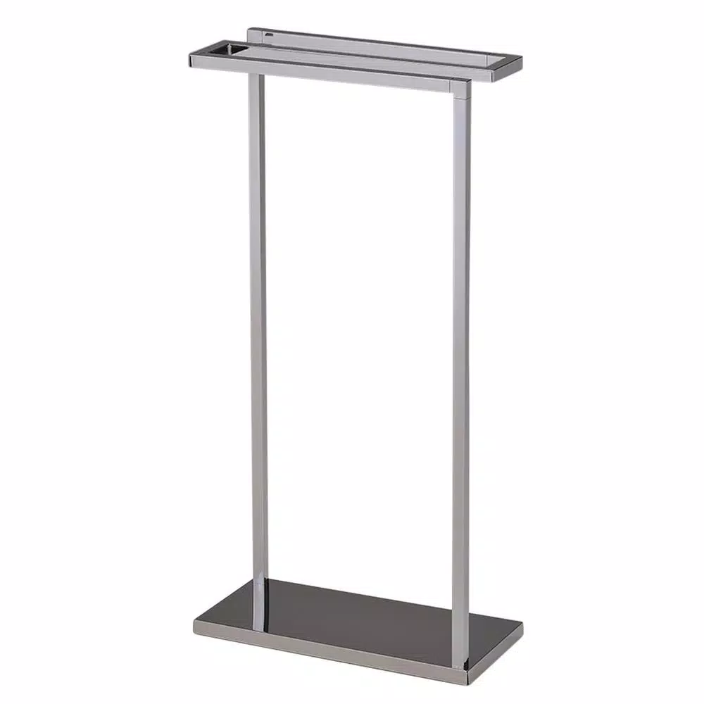 Kings Brand Furniture Modern Minimalist 3-Bar Freestanding Towel Rack, Polished Chrome Stainless Steel
