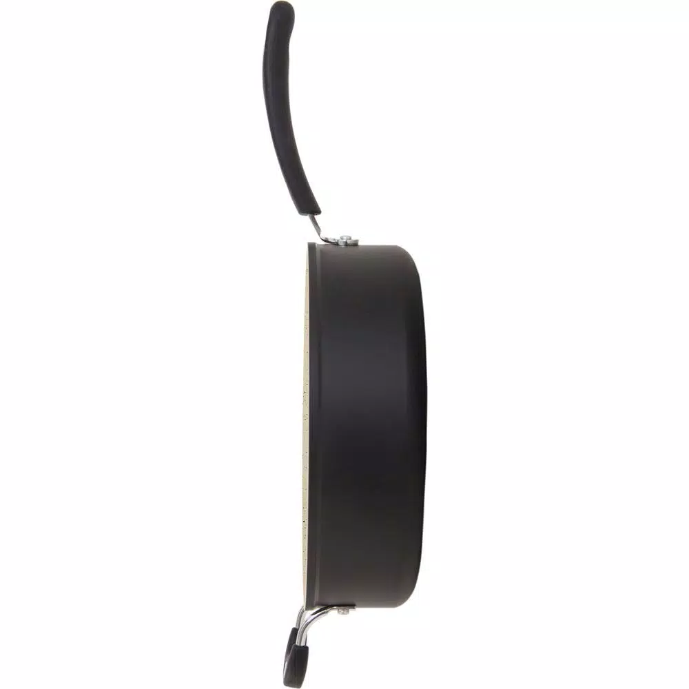 Ozeri Stone Earth 5.3 qt. Aluminum Ceramic Nonstick Sauce Pan with Glass Lid, Lava Black