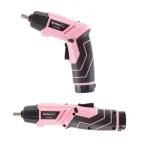 Stalwart 45-Piece Cordless Pivoting Screwdriver Set with 3.6V Lithium Battery and Carrying Case - Pink thumbnail 5
