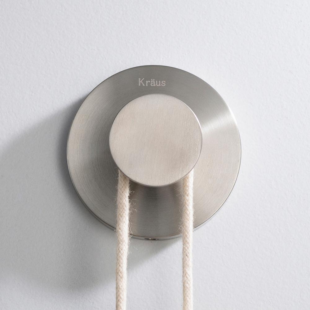 KRAUS Elie Bathroom Robe and Towel Hook, Brushed Nickel