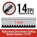 RIDGID OO-R 1/2 in. NPT Right-Hand 14 TPI Alloy Die Head thumbnail 11