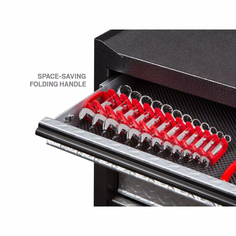 TEKTON 12-Tool Store-and-Go Stubby Wrench Rack Keeper, Red