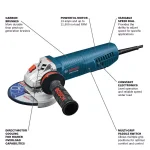 Bosch GWS13-50VSP 5 in. Variable Speed Corded Angle Grinder, 13 Amp thumbnail 2