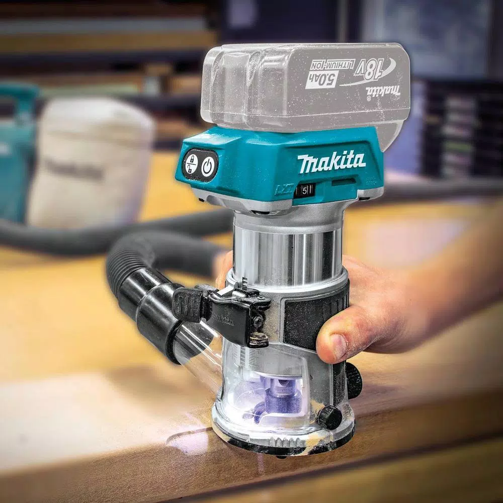 Makita 18V X2 LXT Brushless 10 in. Dual-Bevel Sliding Compound Miter Saw Kit with Bonus Router