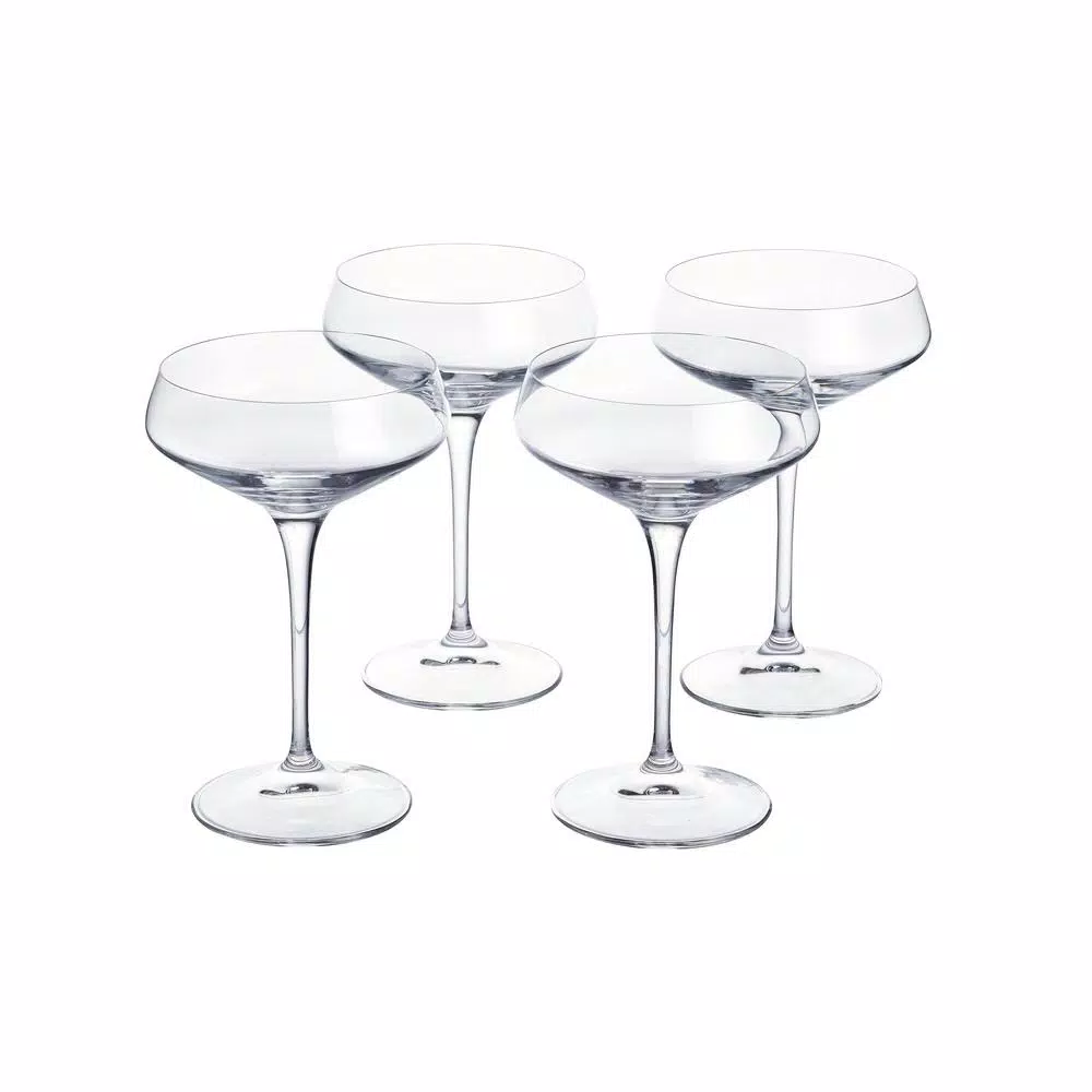 Home Decorators Collection Genoa 11.25 oz Lead-Free Crystal Coupe Cocktail Glasses, Set of 4