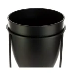 Kiera Grace Kieragrace Nordin Mid-Century Modern Plant Pot with Metal Stand, Black thumbnail 2
