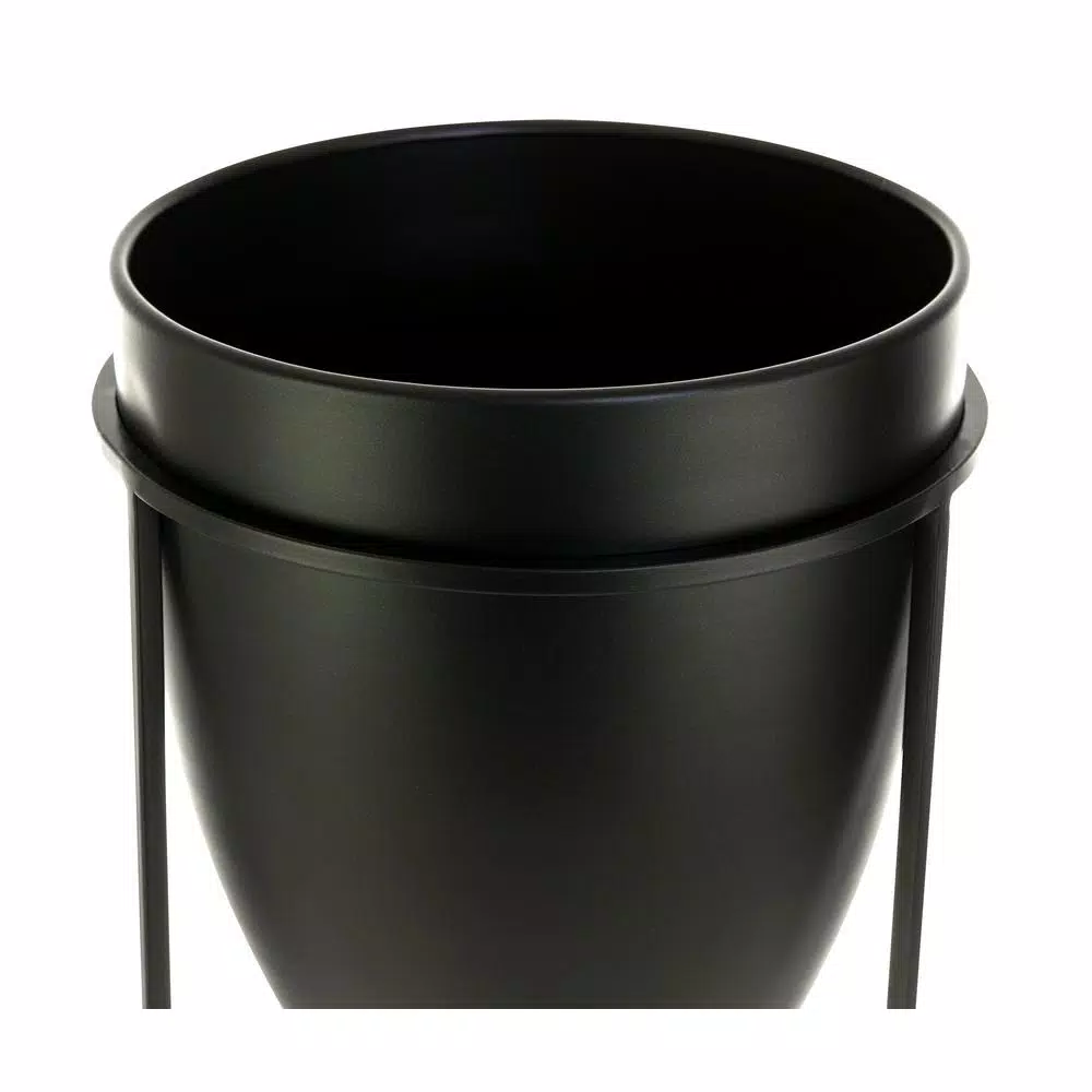 Kiera Grace Kieragrace Nordin Mid-Century Modern Plant Pot with Metal Stand, Black