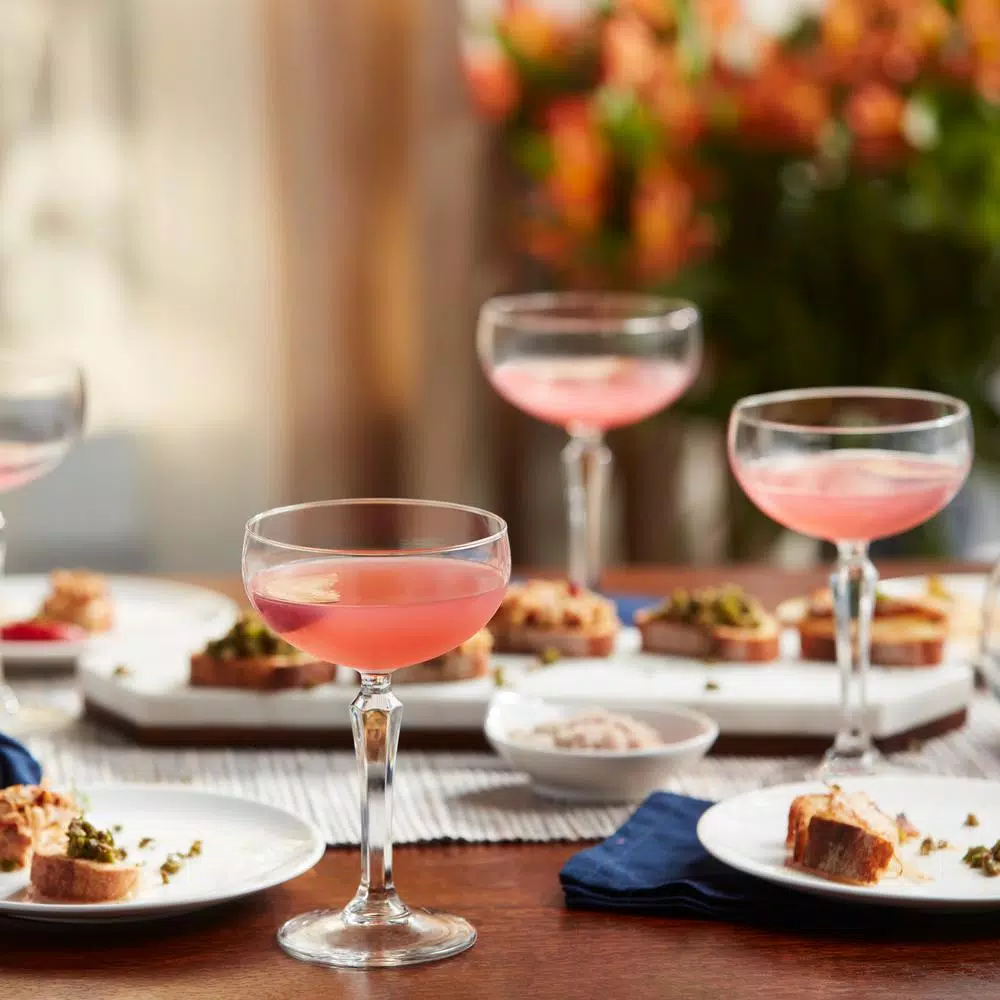 Libbey Capone 4-Piece Coupe Cocktail Glass Set, 8.25 oz, Clear Glass