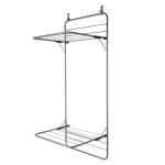 Home Basics 10-Bar Over-the-Door Towel Rack, Collapsible Steel Storage Organizer, Grey thumbnail 1