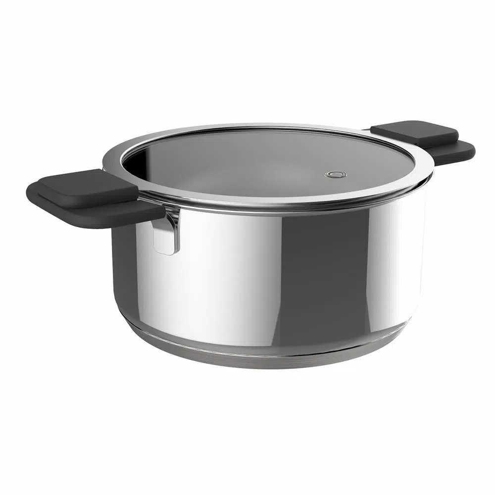 Ozeri 6-Piece Stainless Steel Induction Cookware Set with Patent-Pending Hands-Free Straining Glass Lids