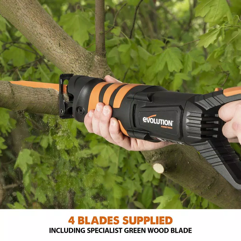 Evolution Power Tools Evolution R230RCP 7 Amp Corded Reciprocating Saw with 4 Blades