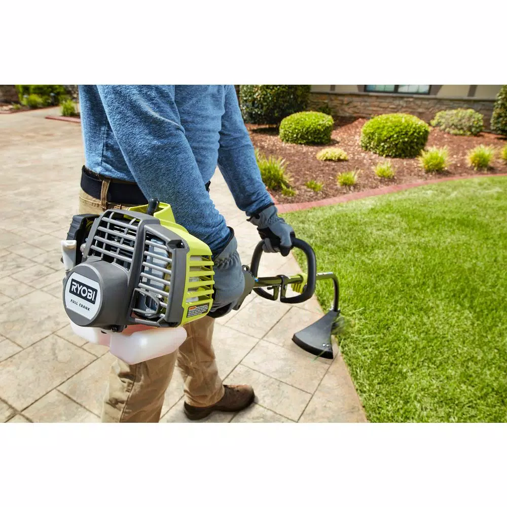 RYOBI 25cc 2-Cycle Gas Curved Shaft String Trimmer, Attachment Capable