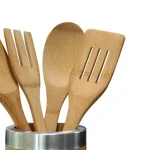 Home Basics 5-Piece Bamboo Kitchen Utensil Set with Vertical Standing Holder thumbnail 2