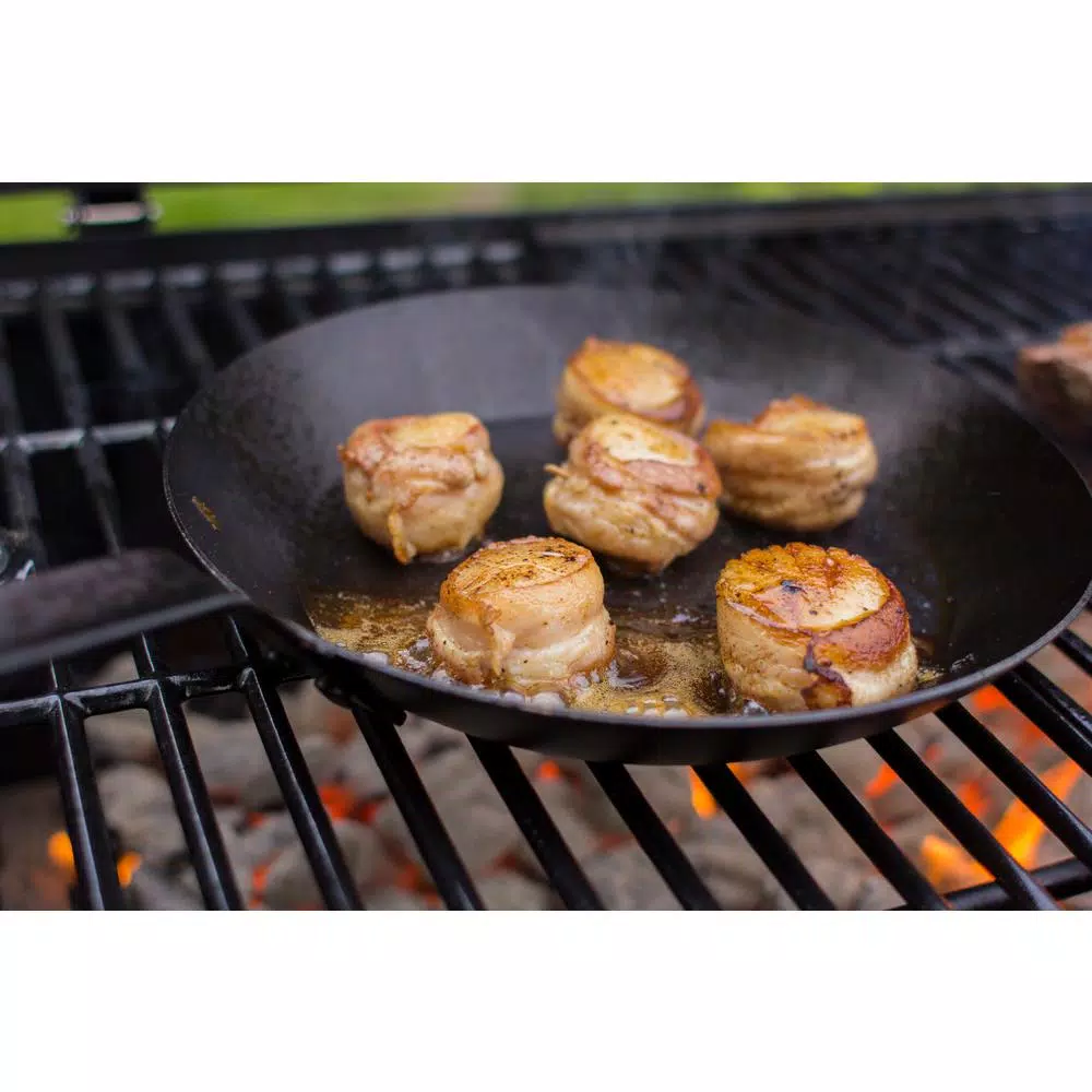 Lodge 10 in. Carbon Steel Skillet, Black Seasoned Heavy Duty Pan
