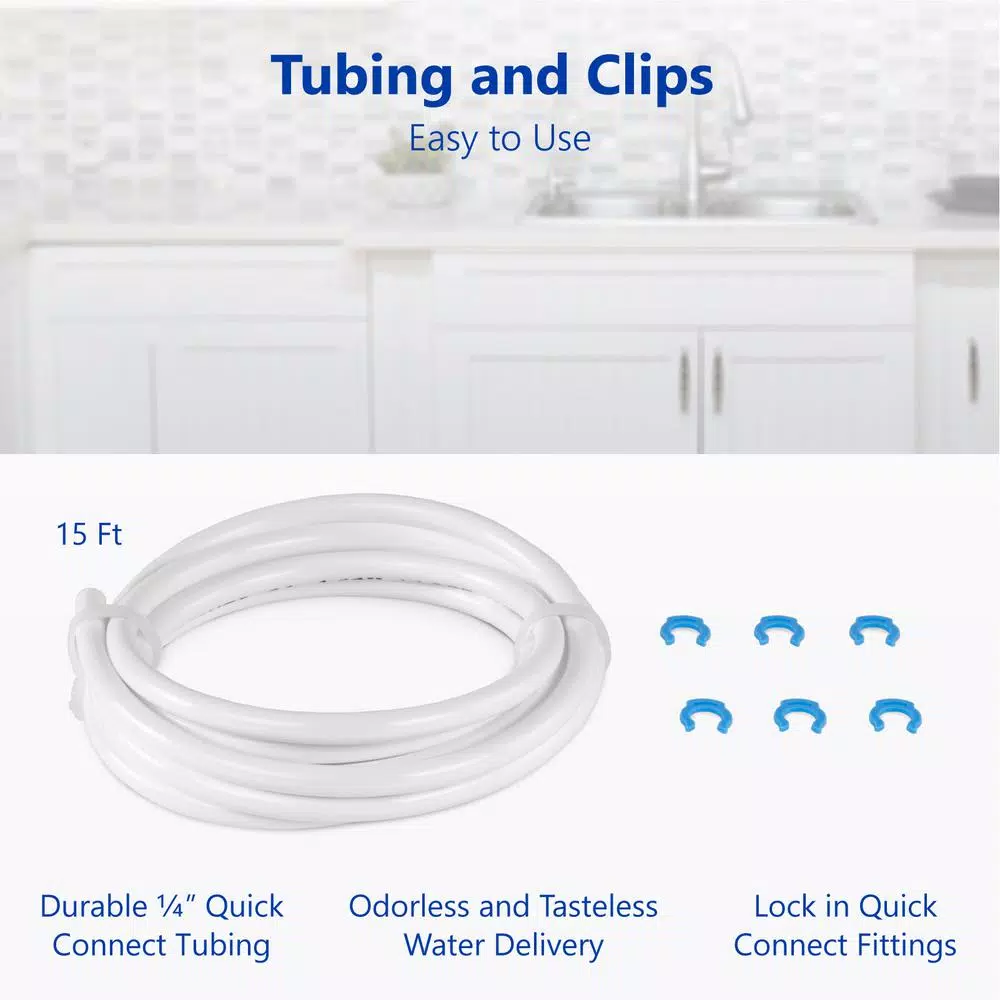 Express Water Refrigerator Connection Kit for Reverse Osmosis Systems, 15 ft. Tubing & Fittings