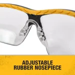 DEWALT DC Dual Injected Rubber Frame Safety Glasses with Clear Polycarbonate Lens thumbnail 5