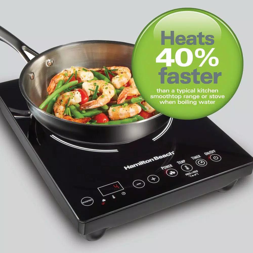 Hamilton Beach 10 in. Single Burner Black Induction Cooktop