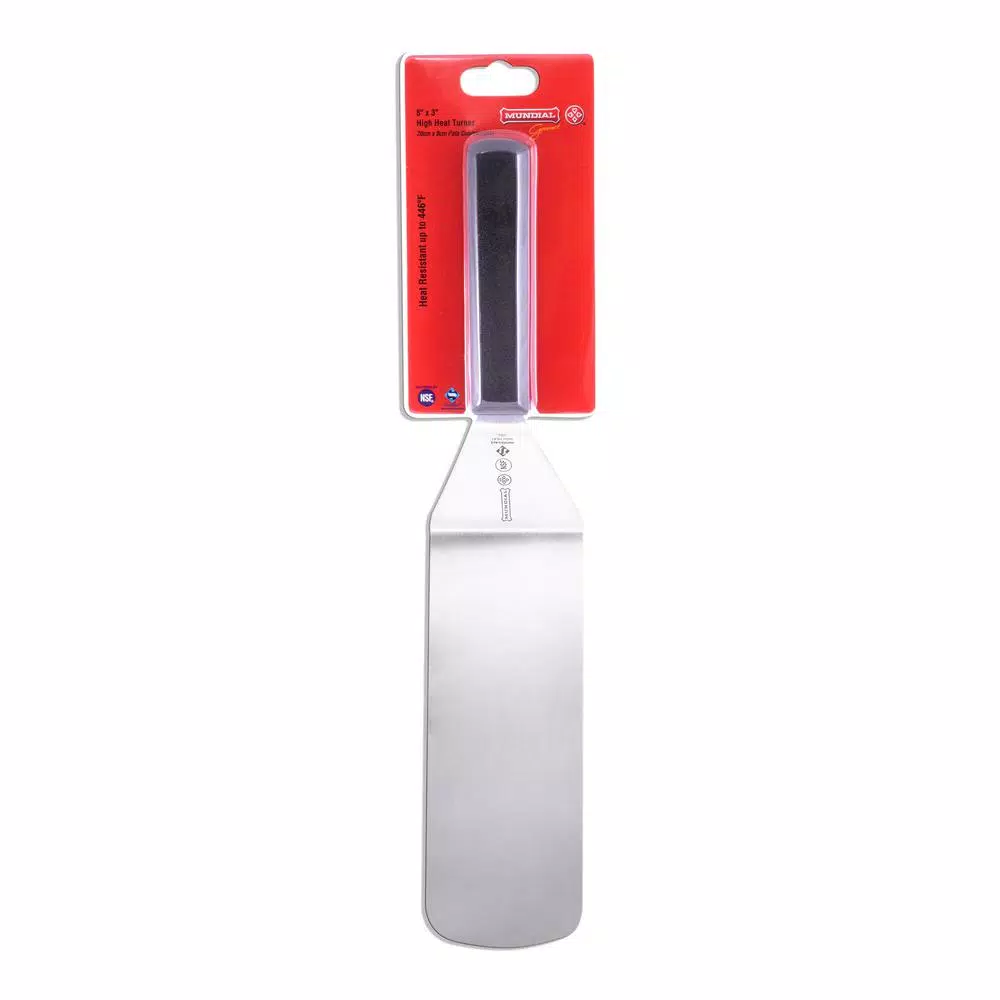 Mundial 5681HH 8x3-Inch Perforated Stainless Steel Turner, Black