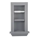 Unbranded Newton Recessed Toilet Paper Holder with Ledge Frame, Solid Pine, Gray thumbnail 1
