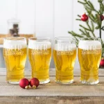 Cathy's Concepts Beer Merry Etched Glass Christmas Pilsner Glasses, 19 oz Set of 4 thumbnail 2
