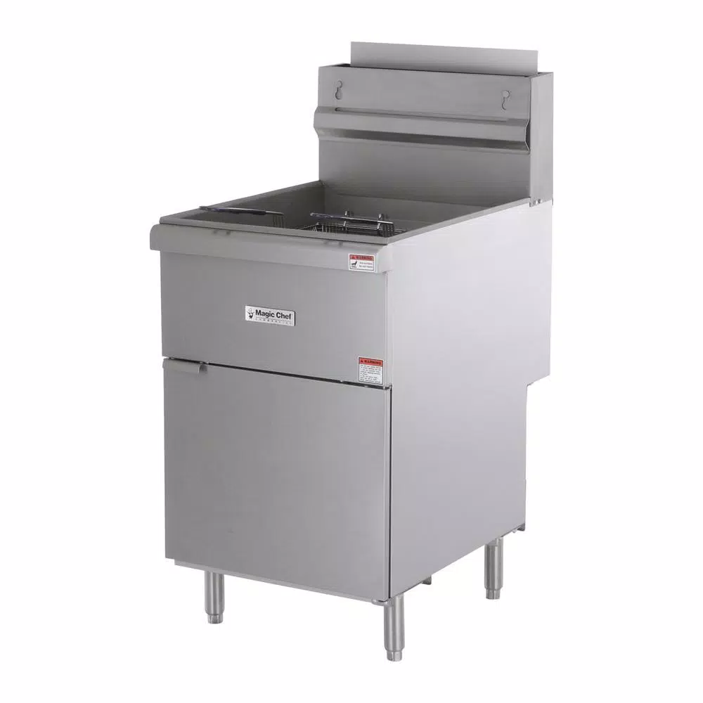 Magic Chef 52 Qt. Stainless Steel Commercial Natural Gas Deep Fryer, 150,000 BTU, 5 Burners
