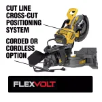 DEWALT FLEXVOLT 12 in. Brushless Sliding Compound Miter Saw Kit with (2) 6.0 Ah Batteries and AC Adapter thumbnail 3