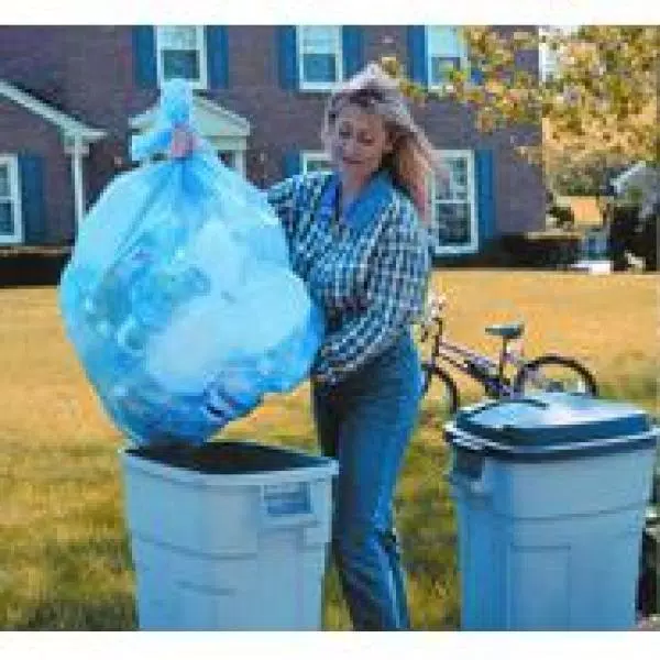 Ultrasac 33 Gallon Blue Drawstring Recycling Bags, 0.9 Mil, 45-Count