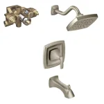 Moen Voss Single-Handle Tub and Shower Faucet with Moentrol Valve, Brushed Nickel thumbnail 1
