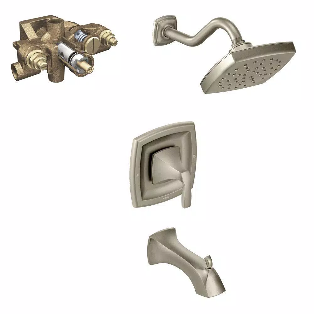 Moen Voss Single-Handle Tub and Shower Faucet with Moentrol Valve, Brushed Nickel