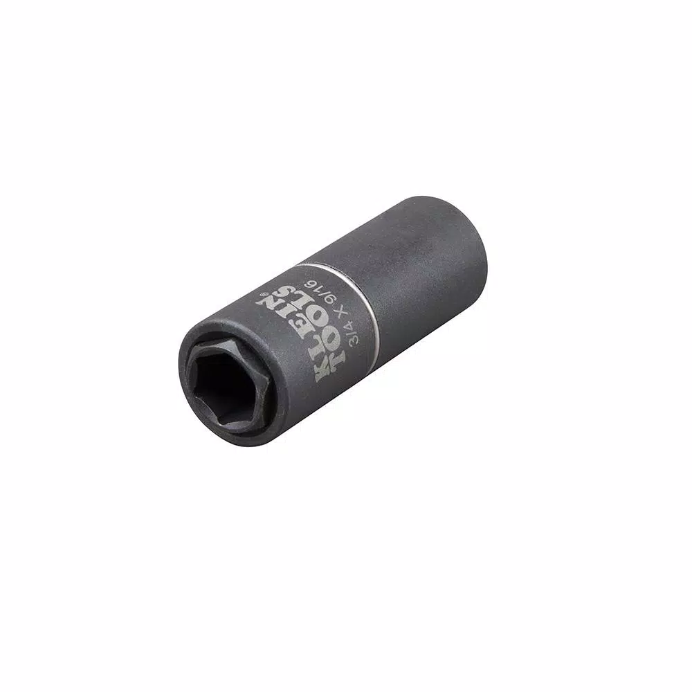 Klein Tools 1/2 in. Drive 2-in-1 Deep Impact Socket, 6-Point, 3/4 in. and 9/16 in.