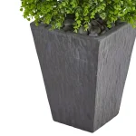 Nearly Natural 57 in. Artificial Eucalyptus Topiary Tree with Slate Planter, UV-Resistant Indoor/Outdoor Decor thumbnail 3