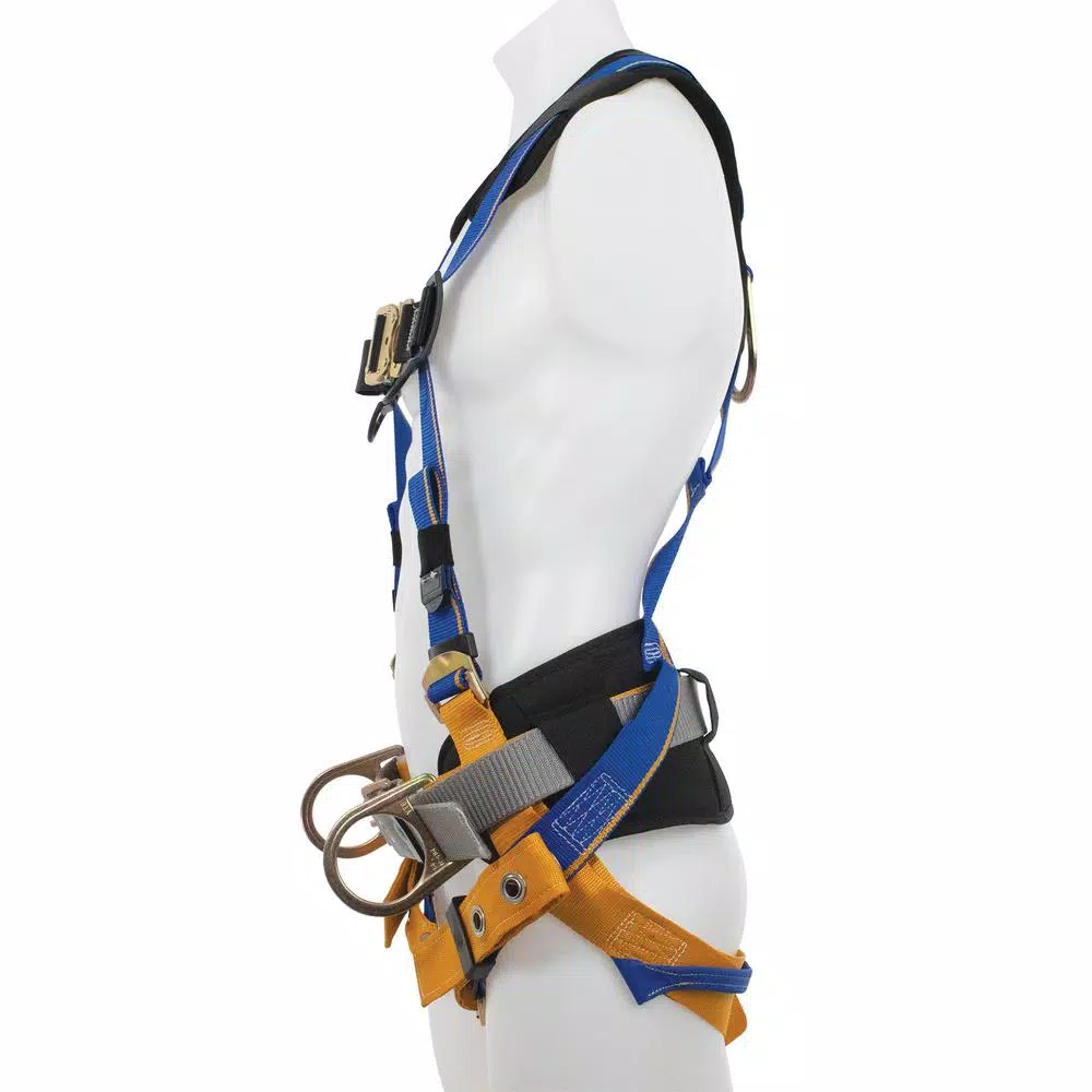 Werner Blue Armor 2000 Construction Harness with 3 D-Rings, Removable Work Belt, Medium/Large