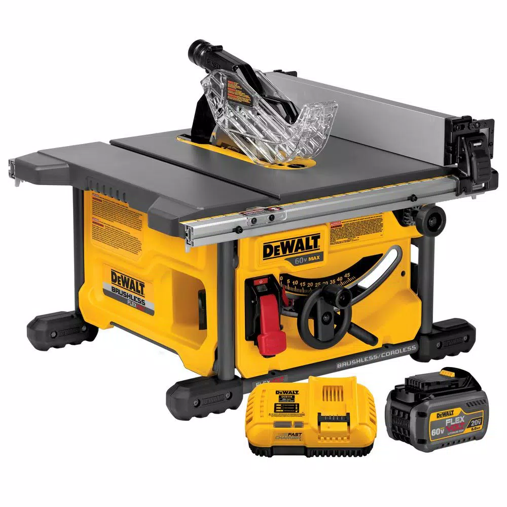 DEWALT FLEXVOLT 60V MAX Cordless Brushless 8-1/4 in. Table Saw Kit with 6.0Ah & 9.0Ah Batteries