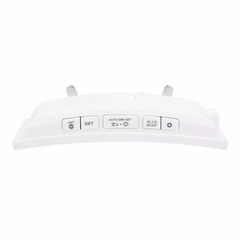 La Crosse Technology Curved Mirror LED Digital Alarm Clock with Temperature, Humidity, and USB Charging Port