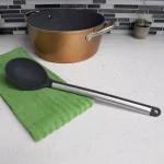 Unbranded Stainless Steel and Silicone Solid Spoon - Black thumbnail 1
