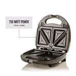 Ovente 3-in-1 Electric Sandwich Maker, Waffle and Grill Maker with Detachable Non-Stick Plates, 750W, Black thumbnail 6