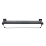 Glacier Bay Farrington 21 in. Wall Mount Towel Rack with Shelf and Bar, Matte Black thumbnail 3