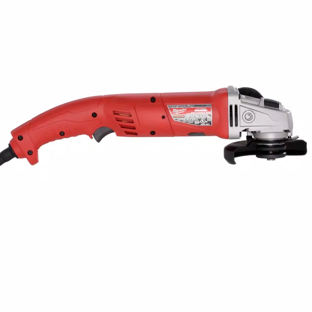Milwaukee 6121-30 4.5 in. 11 Amp Small Angle Grinder with Lock-On Trigger Grip