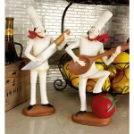 LITTON LANE 14 in. Polystone Musician Bistro Chef Figurine Decor Set of 3 thumbnail 1