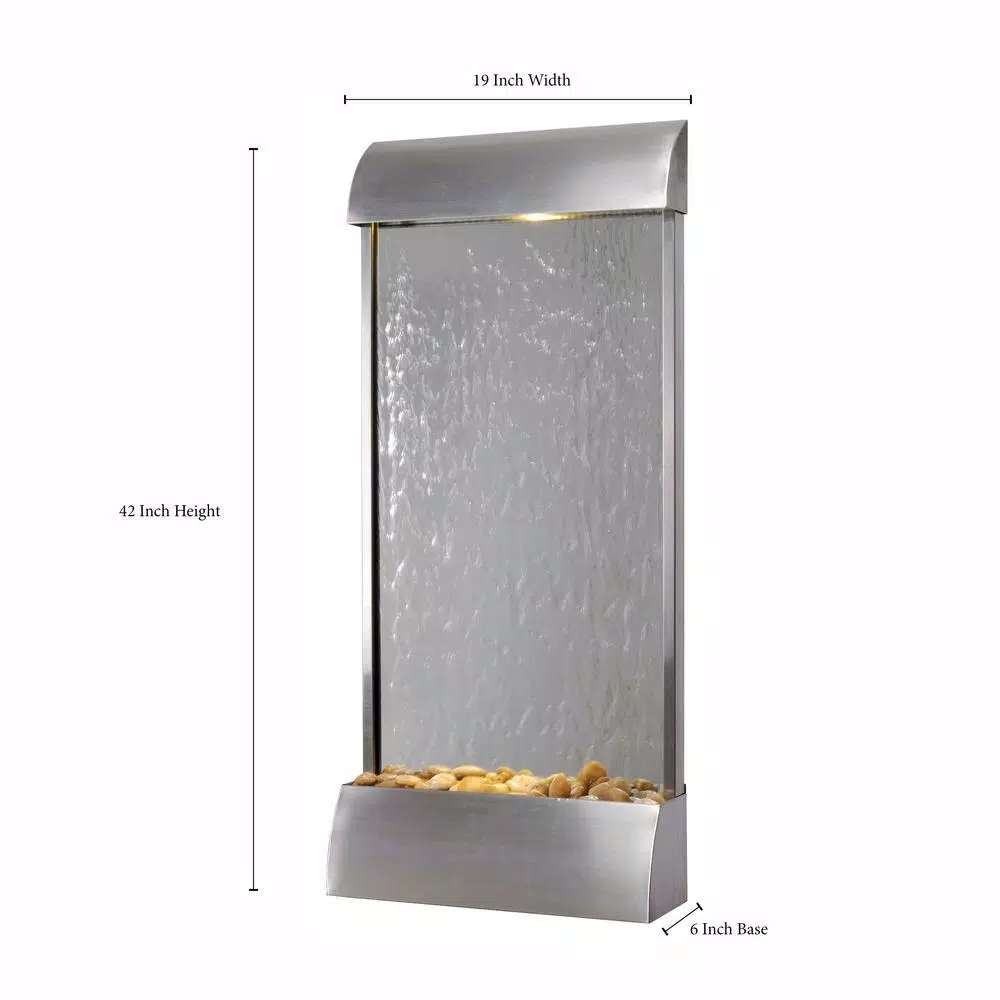 Kenroy Home Breckenridge 42 in. Stainless Steel Floor or Wall Mount Water Fountain