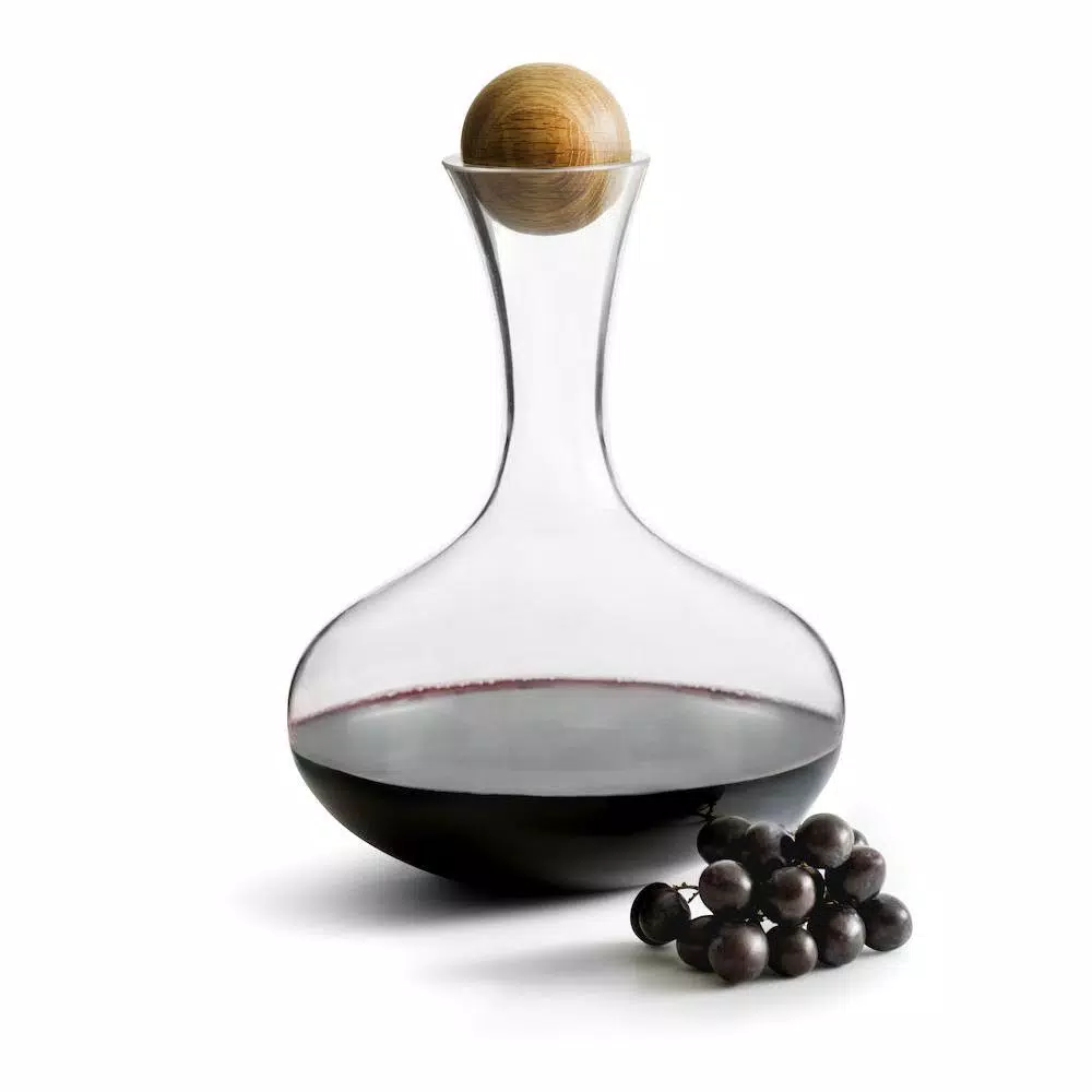 Sagaform Glass Nature Wine Carafe with Oak Stopper