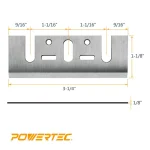 POWERTEC 3-1/4 in. HSS Planer Blades for DeWalt DW6655, DW677, DW678, DW680K (Set of 2) thumbnail 3