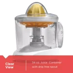 BLACK+DECKER Citrus Juicer, 34 fl. oz. Two-Cone Electric Juicer with Adjustable Pulp Control, White thumbnail 5