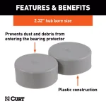CURT 2.32" Bearing Protector Dust Covers, Gray Plastic (2-Pack) thumbnail 6