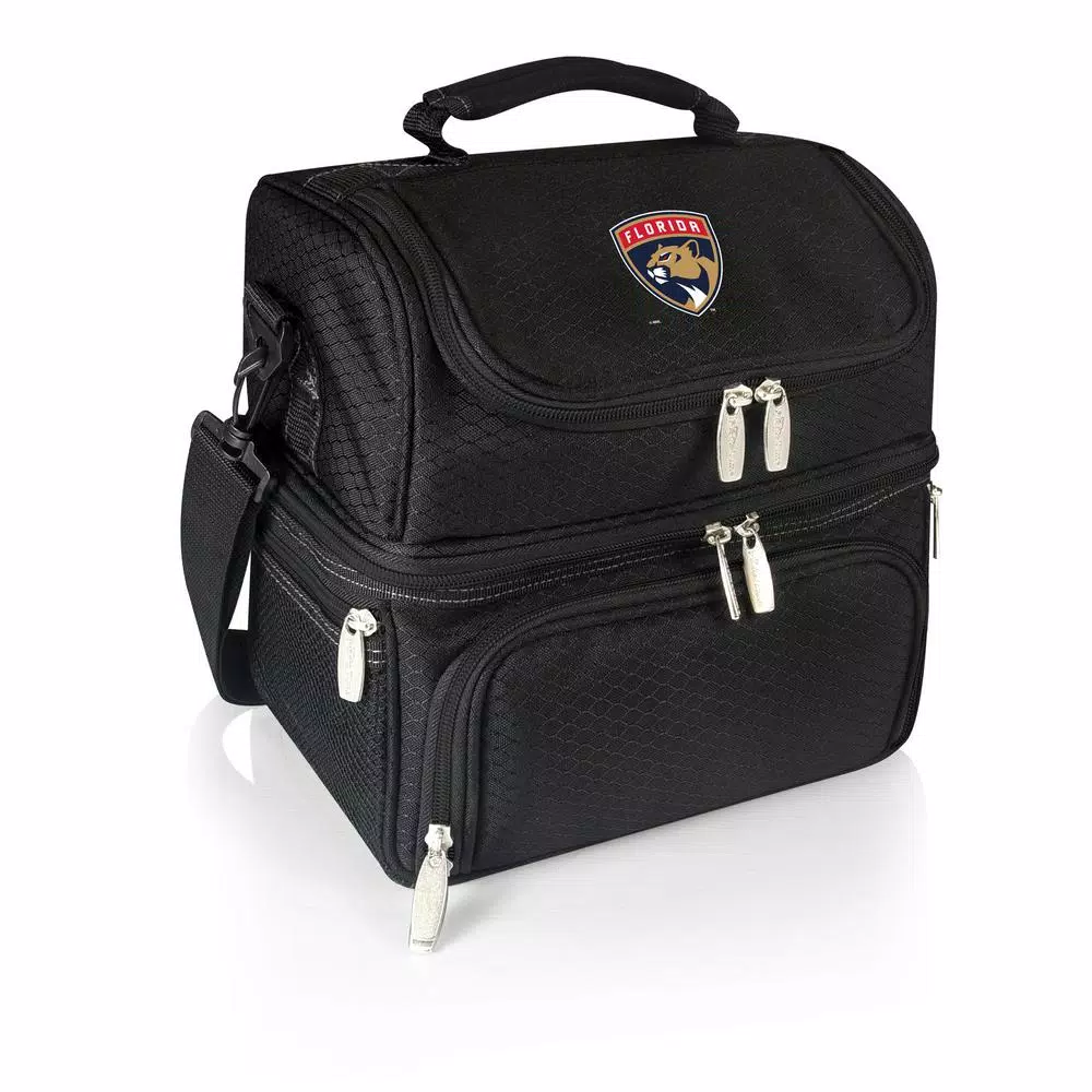 Picnic Time Pranzo Florida Panthers Black Insulated Lunch Bag and Picnic Tote with Cutlery Set