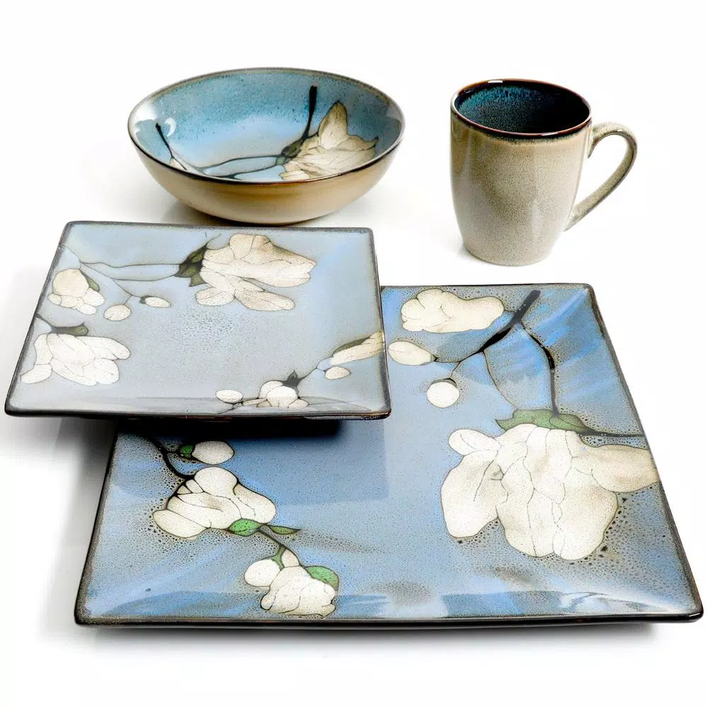 GIBSON elite The Gibson Bloomington 16-Piece Stoneware Dinnerware Set, Service for 4