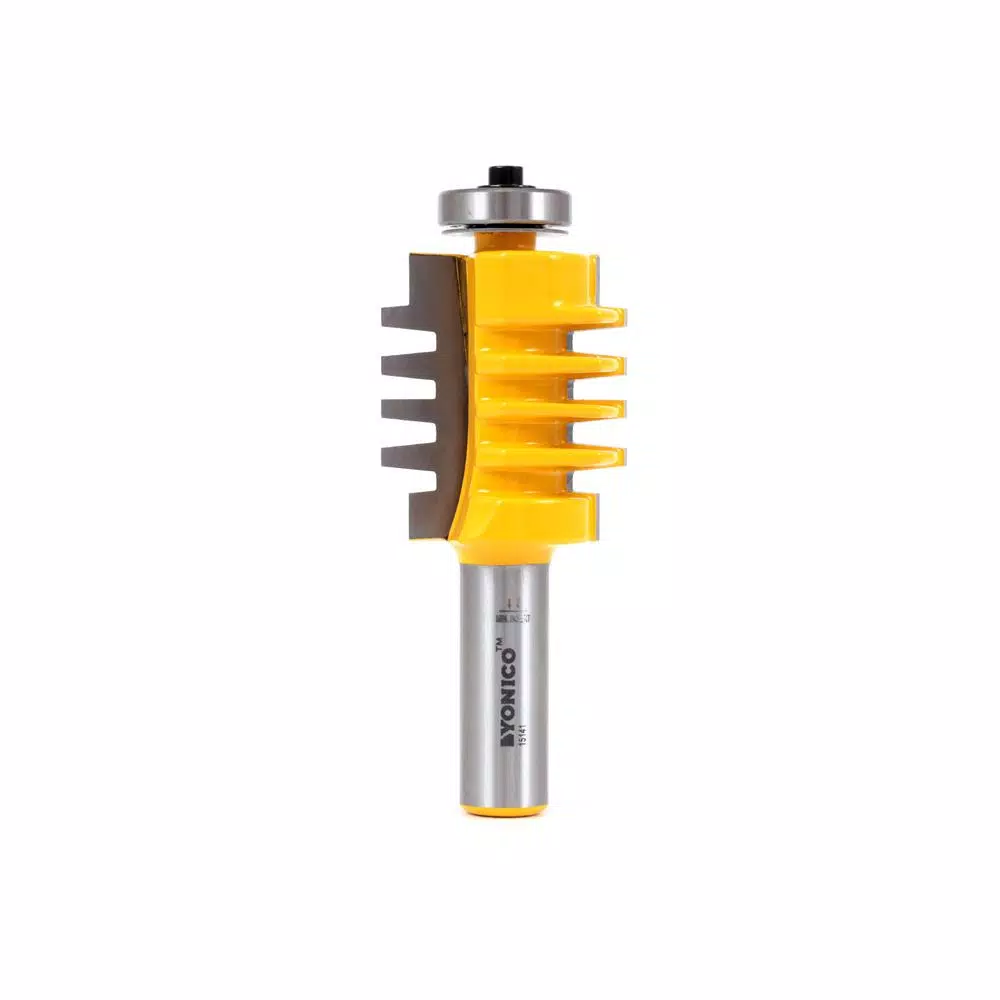 Yonico Easy Setup Finger Joint Router Bit, 1-1/2 in. Cutting Width, 1/2 in. Shank, Carbide Tipped