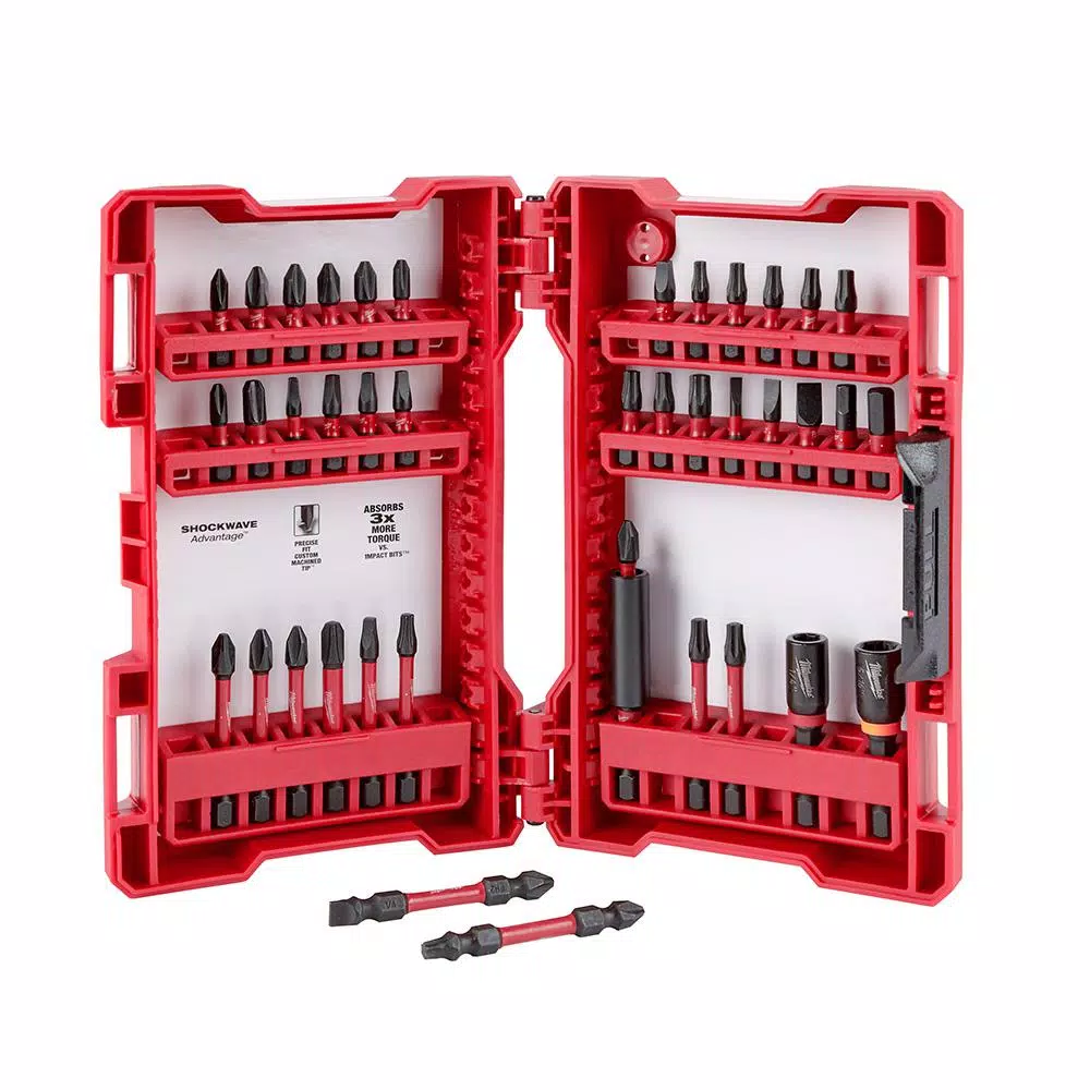 Milwaukee SHOCKWAVE Titanium Drill Bit Set (15-Piece) & Impact Duty Driver Bit Set (40-Piece)