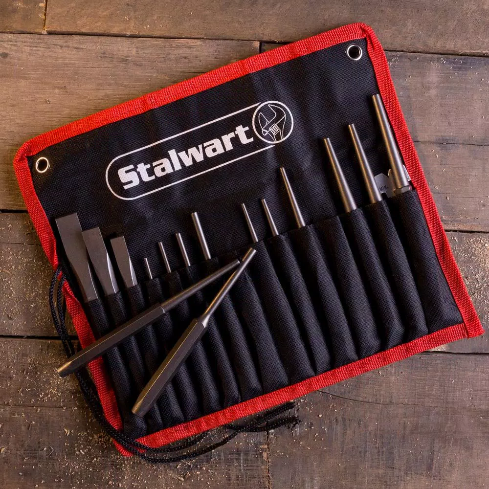 Stalwart 16-Piece Chisel and Punch Set, Heat Treated Chrome Vanadium Steel